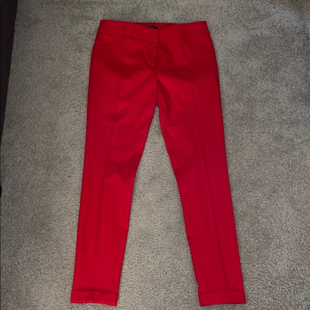 Loft Red Marisa Skinny Pants Size 6